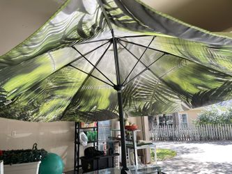Umbrella Palm leave Underside, Cement Holder