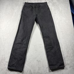 Vintage Levi’s 501 Jeans Men’s 28x30 Black Faded 90s Made In USA #1593