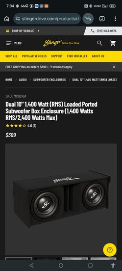 Stinger 10 in subwoofers in box brand new