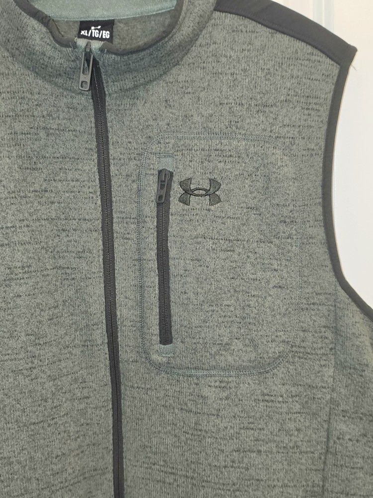 Under Armour UA Specialist Vest Men's XL Full Zip Sweater Fleece Green NWT