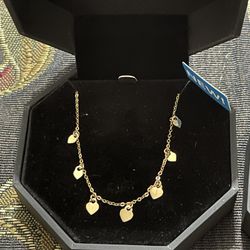 Brilliance Fine Jewelry Women's 10kt Gold Multi Heart Necklace, 17"