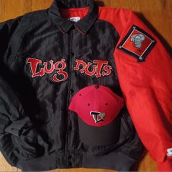 Lansing Lugnuts Oakland A affiliate Baseball High A Coat Jacket Hat