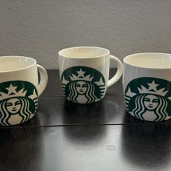 Starbucks Coffee Mug Cup White with Classic Large Green Mermaid Logo 14 oz 2017