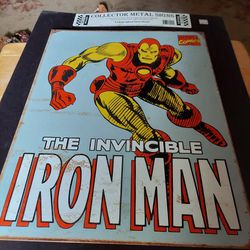 Lithographed Steel Metal Sign The Invincible Iron Man 