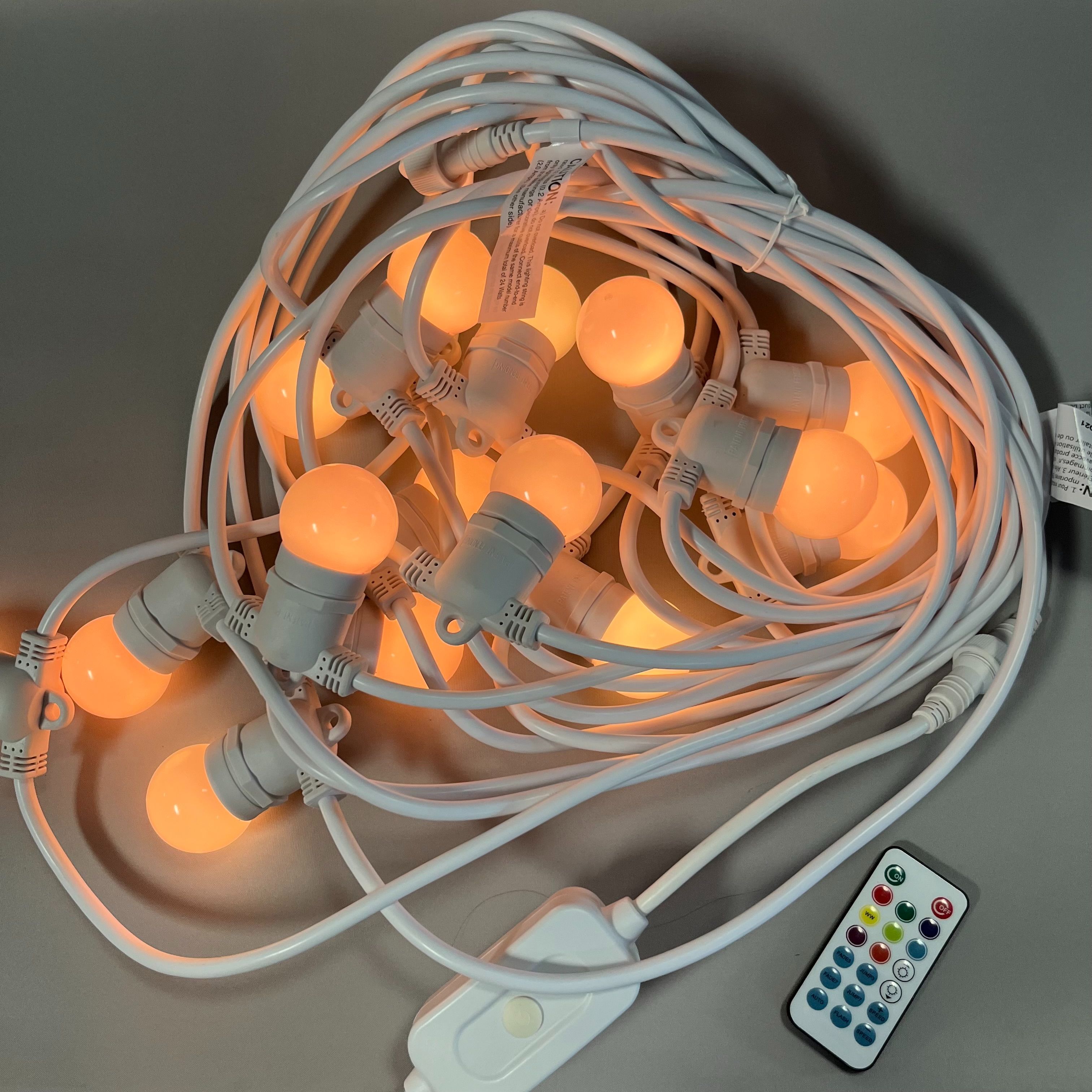 Halloween Lights 15 LED Globe Bulb 48ft Color-Changing String Lights