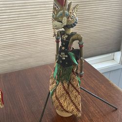 Traditional Indonesian Wayang Golek Vintage Wood Doll