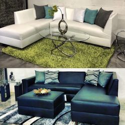 BONDED LEATHER SECTIONAL SOFA - SOFA MODERNO 