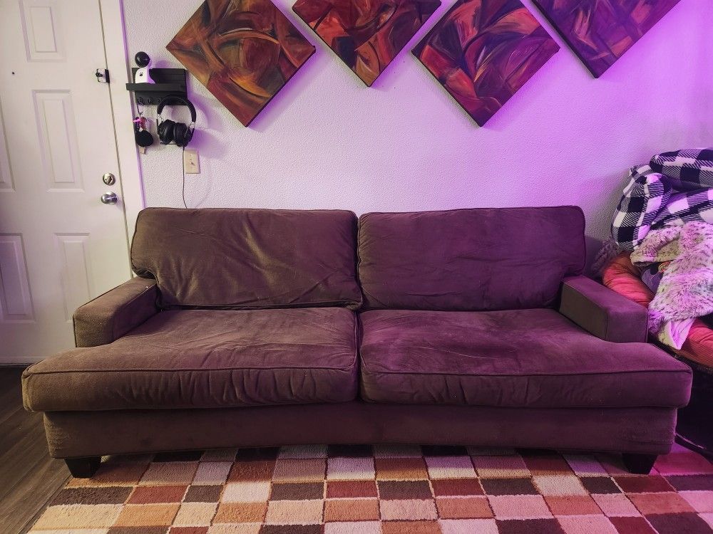 Brown Suede Couch