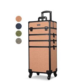 Byootique Rolling Makeup Case Rococo Artist Travel Case (Color Opt: Coral/Moss/ GainsBoro) - Summer Sale