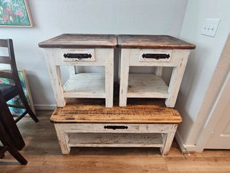 Rustic Coffee Table with Matching End Tables
