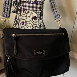 Kate Spade-Black Large Cross Body Tote