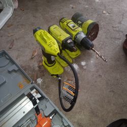 Ryobi Impact,Drill,Sander, And Air Pump