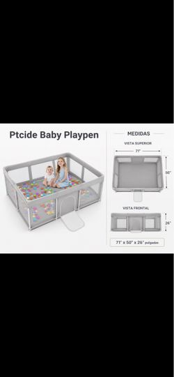 Ptcide Baby Playpen 71x50x26 Inches