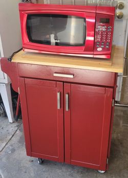 Microwave and cabinet
