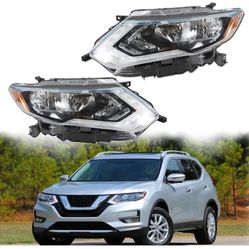 munirater LH & RH Headlight Halogen Left and Right Side Headlamp Assembly Replacement for Rogue 2017 2018 2019