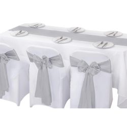 12 Pc Table Runner 12 x 108 Inches Satin Silk Table Runner for Wedding, Birthday Party, Banquets, Graduations Decoration, fit Rectange and Round Tabl