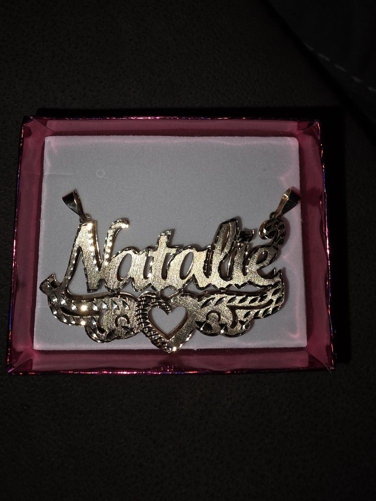 14K Gold Natalie Name Plate