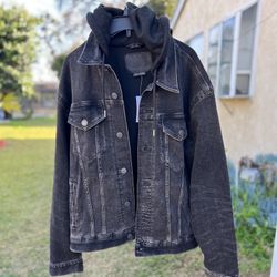 Men's American Eagle Jacket Denim Hoodie Xl Chamarra