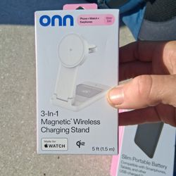 Onn Brand 3 In 1 Charging Station For Apple Phone Watch And Airpods