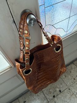 Steve Madden Brown Croc Embossed Shoulder Bag Purse