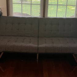 Wood Stainless Leg, FUTON, Sofa Bed Grey 