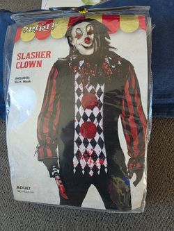 New Adult Slasher Clown Costume