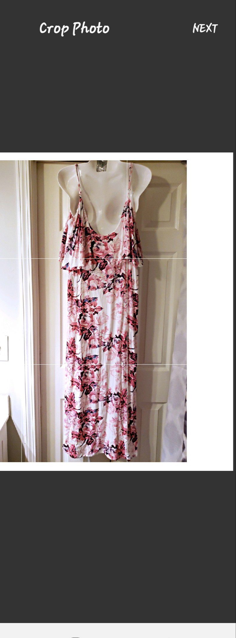 NWOT FOREVER 21 DRESS WHITE WITH PINK FLOWERS SIZE L