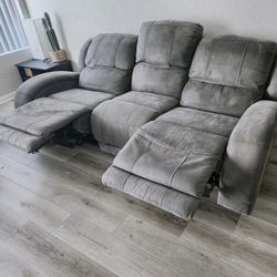 Gray Electric Reclining Sofa 