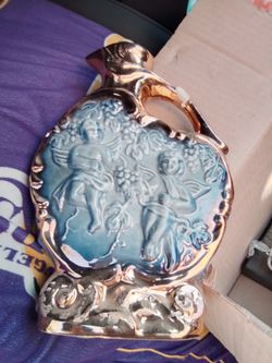 Decorative Ceramic Cherub Flask Vase