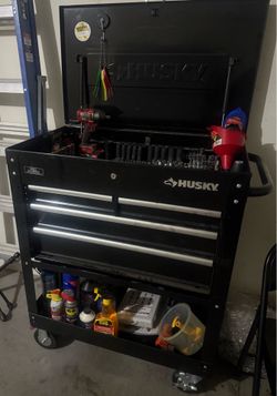 Husky tool box with tools