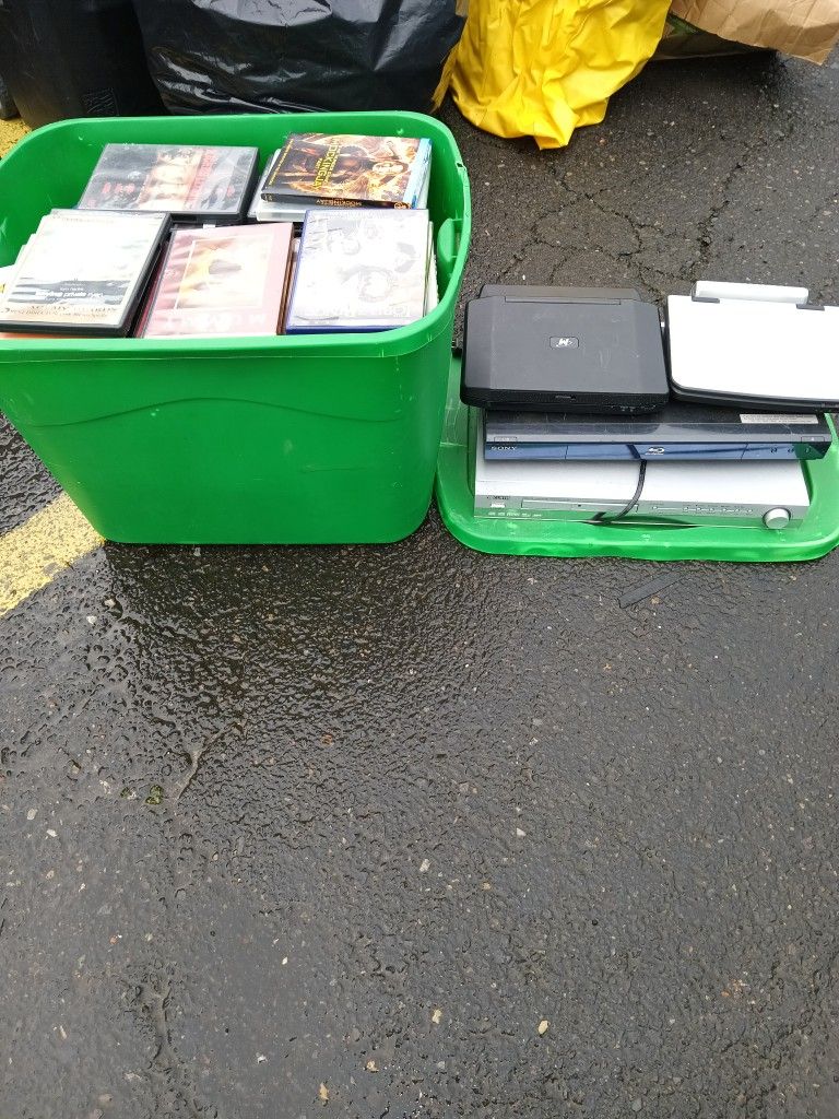 Dvds , DVD Player, Blue Ray And 2 Portables