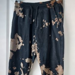 Faded Glory Womens S Joggers Sweatpants Black Bleached Out Camo Cinch