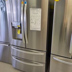 LG STAINLESS STEEL 4 DOOR FRENCH DOOR 28 CB FT OPEN BOX ITEM