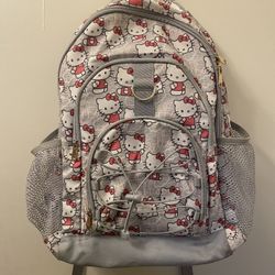 Hello Kitty Pottery Barn Teen XL Backpack Gray with light pink - SUPER CUTE!