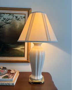 Vintage Berman 1993 Brass & Ceramic  Table Lamp