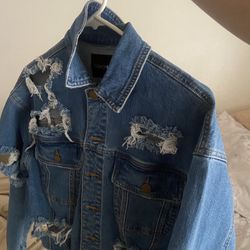 Fashion Nova Ripped Jean Jacket