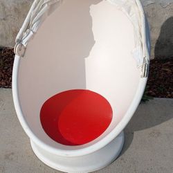 Ikea Egg Chair Mid-Century Style Children's Seat W Canopy Ps Lomsk Swivel Pod Good Shape MCM