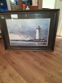 Framed Lighthouse Nautical Wall Art Print