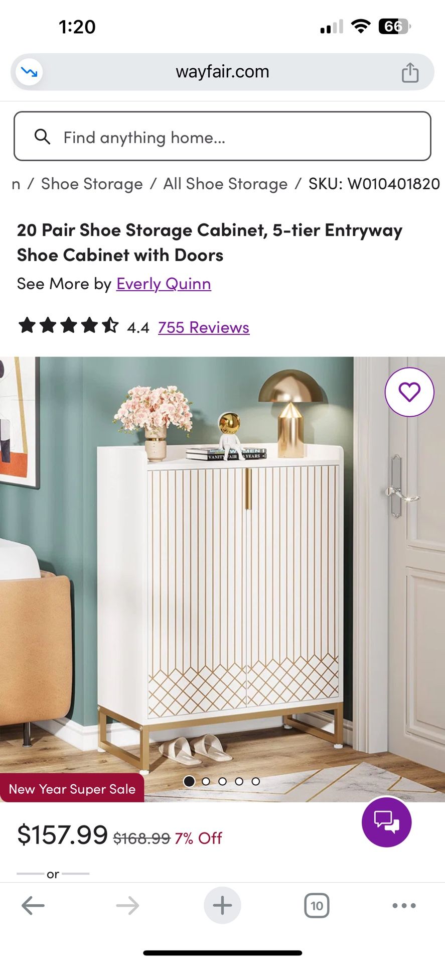 5-tier Storage Cabinet with Doors