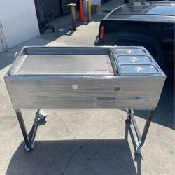 plancha para tacos 18 × 31 plancha de acero inoxidable con tres compartimientos incluye manguera