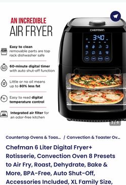 Chefman Digital Air Fryer Rotisserie Oven 6.3 Qt