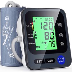 Blood Pressure Monitor for Home Use, Digital Blood Pressure Machine with 3-Color Backlit Hypertension Display, Upper Arm Large Cuff (8.7"-16.5" Adjust
