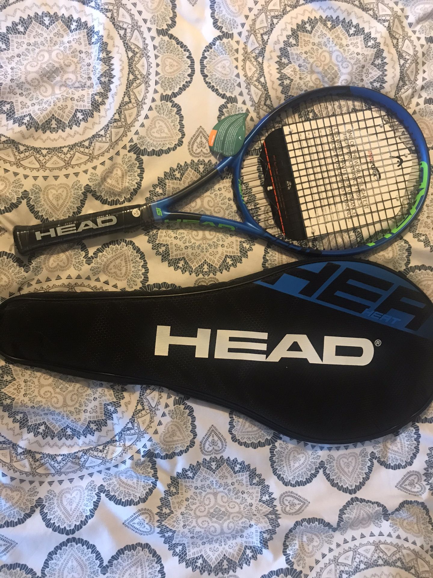 Head heat tour IG Tennis racket, 4 3/8 brand new with tags with cover/case