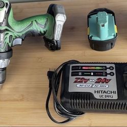 Hitachi Drill With 2 Batteries and One Charger