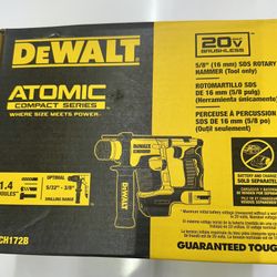 DEWALT ATOMIC 20V MAX Cordless Brushless Ultra-Compact 5/8 in. SDS + Hammer Drill
