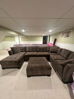 Large Sectional Sofa with Ottoman