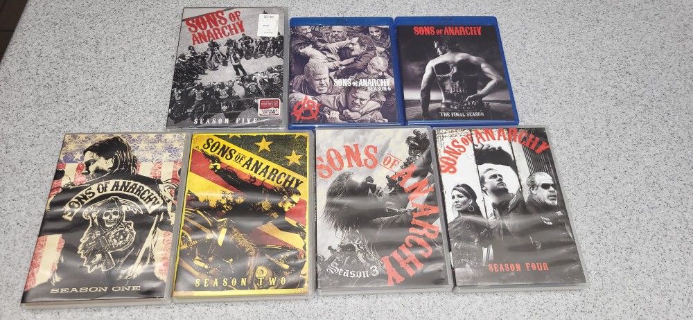 Sons Of Anarchy All Seasons DVD, Bluray