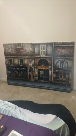 HUGE Oil/ Acrylic  on Canvas - 72”x 48” French Street Scene