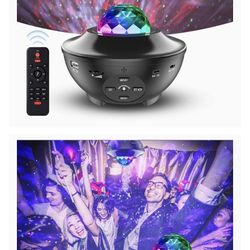 Galaxy Star Projector, Night Light Projector with Remote Control and Bluetooth Speaker, Sky Light for Babyroom/ Bedroom/ Gameroom/ Party, Wireless Con