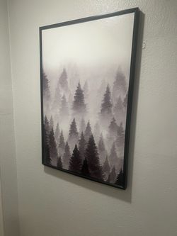Framed canvas tree wall art